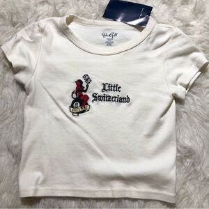 Brandy Melville brand new top. Rare design. Embroidered. One size summer spring